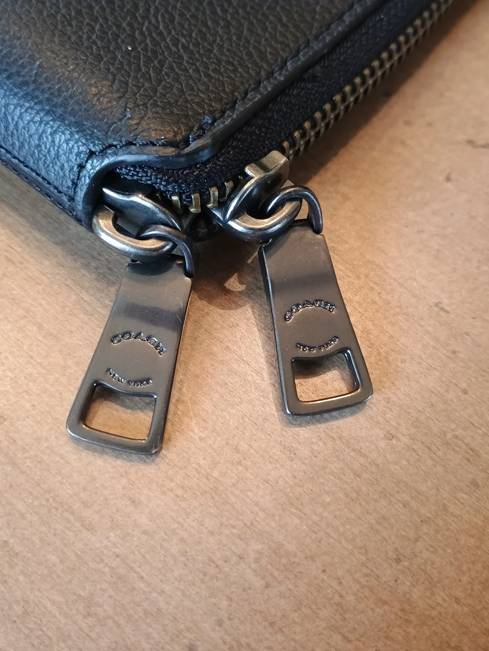Coach structured leather